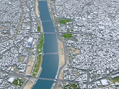 Ahmedabad Downtown Gujarat India Low-poly 3D model
