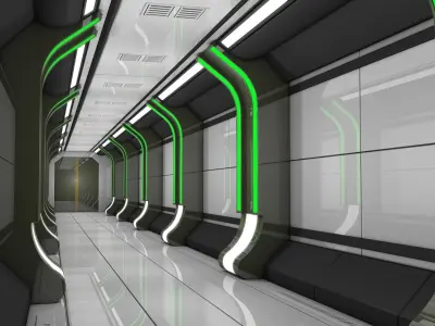 Sci Fi Corridor 3D model 88