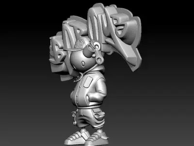 Street Bomb Cartoon Character Pendant STL OBJ Hip Hop Jewelry 3D print model