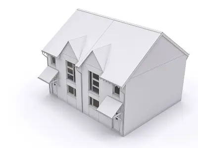Townhouse 08 Low-poly 3D model purchase
