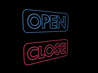 Open close Neon Sign 3D model