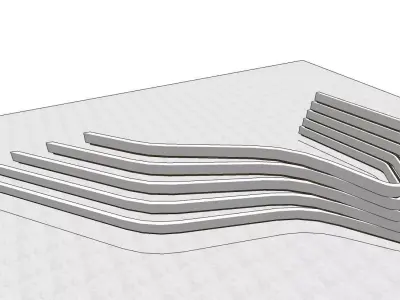 SIMPLE AND MODERN BOUNDARY WALL DESIGN 3D model