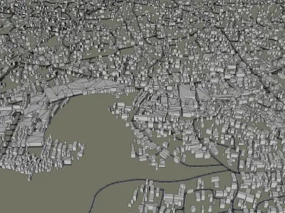 Nnewi Nigeria 15km Low-poly 3D model
