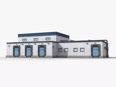 Factory x9 Low-poly 3D model