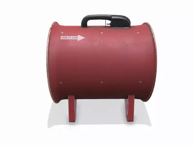 Industrial Axial Flow Fan Low-poly PBR Low-poly 3D model