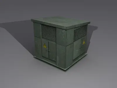 Transformator cabin Low-poly 3D model