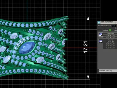 Diamond Ring for Women 3D print model 30