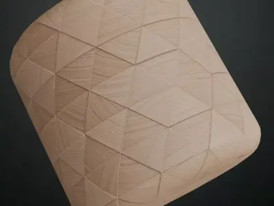 Light Modern Triangle Inlay Wood Parquet PBR Seamless Texture