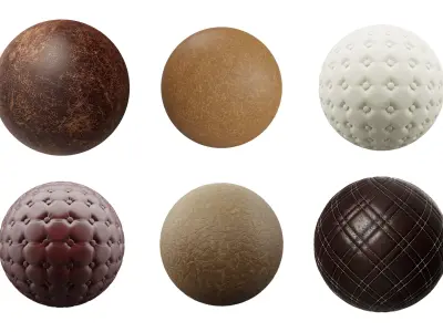 Pack 6 Leather modern furniture PBR 4K Texture