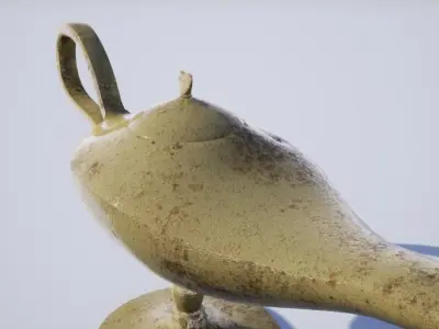 Ancient Oil Lamp Low-poly 3D model