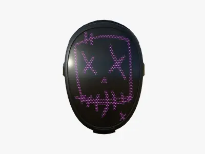 LED Screen Mask - A07 Face C - Character Design Low-poly 3D model