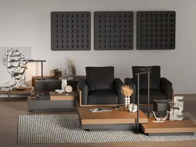 Set of furniture and interior decor 01 3D Model Pack