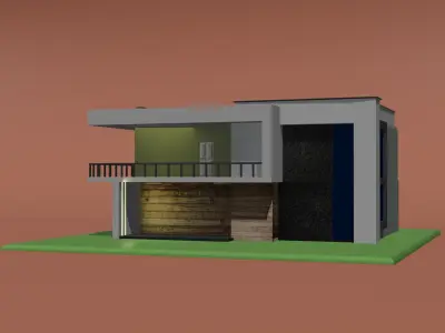 Modern House Asset MORHOU01 Low-poly 3D model