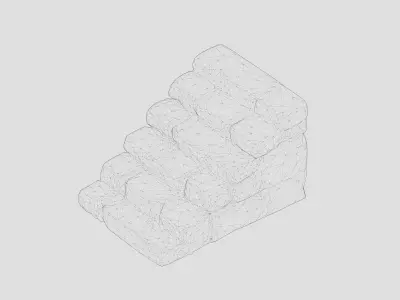 Ancient stone stairs  Low-poly 3D model purchase