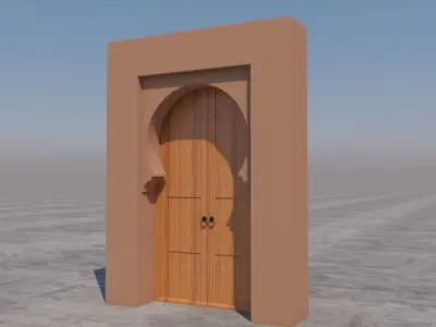 Traditional Moroccan Door Marrakech 3D model