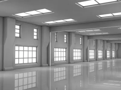 Sci Fi Warehouse 3D model 12