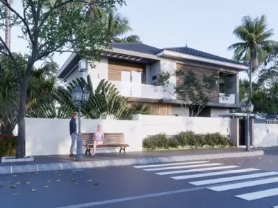Exterior House Scene 3D model purchase