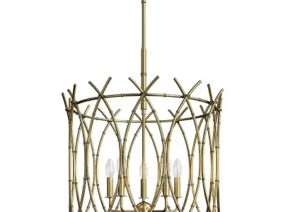 WOVEN BAMBOO CHANDELIER Low-poly 3D model