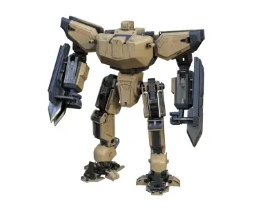 Robotic Mech  Low-poly 3D model