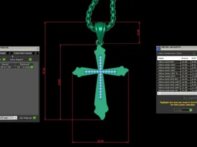 High Cross Pendant Light Gold 18K 3CP009 3D print model