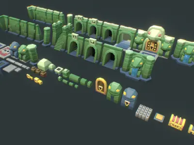 Snake Temple - Proto Series Low-poly 3D model