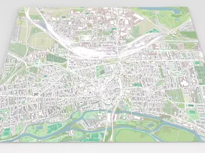 Cityscape Halle Germany  3D model