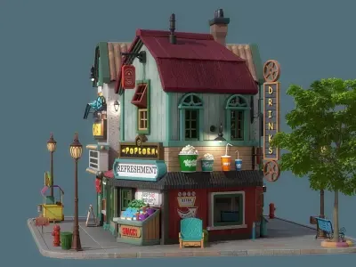 Cartoon House 17 3D model