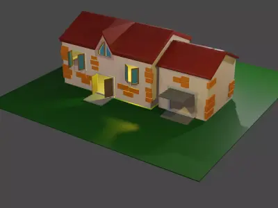 House Low-poly 3D model 55