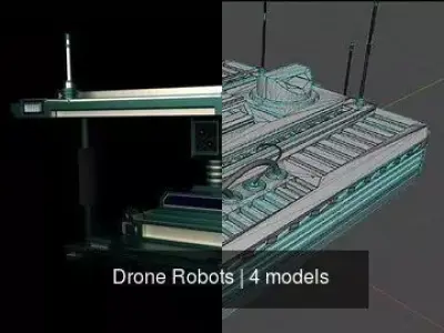 Drone Robots 3D Model Pack