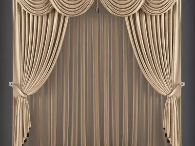 Curtain 3D model 299 Low-poly 3D model