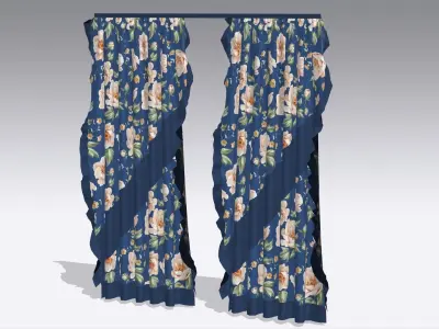 Curtain Low-poly 3D model 37