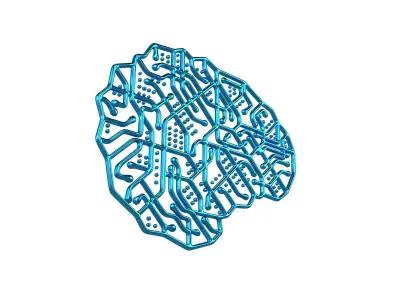 Electronic Circuit Brain v1 005 Low-poly 3D model