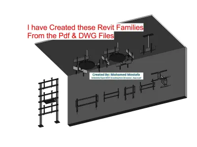 Display Wall  - Floor  - Ceiling Mount Revit Families 2015 3D model