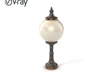 Vintage Street Lamp Globe Short Post model pack Low-poly 3D model