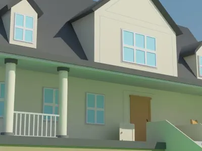 Low Poly Big House Low-poly 3D model