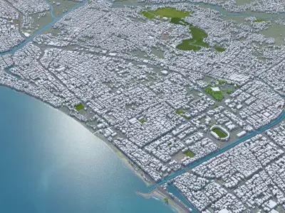 Padang Indonesia 25km Low-poly 3D model