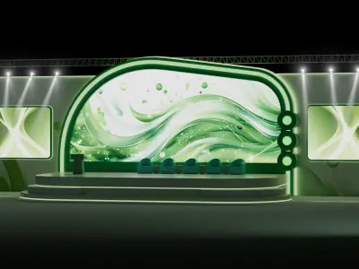 Modern Corporate Conference Stage Design 3D model