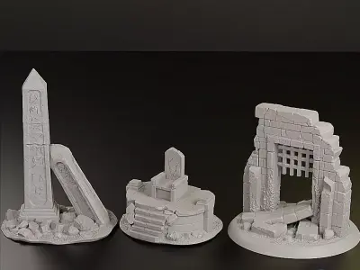 Ancient Ancestral Ruins - Set - Pre-supported 3D print model