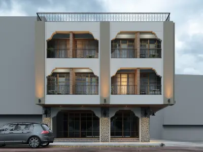 Exterior work on the old building 3D model