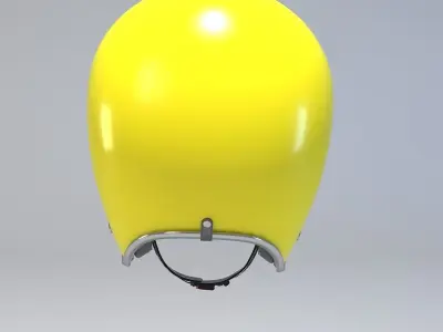 Yellow Retro Motorcycle Helmet 3D model
