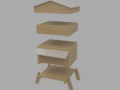 Beehive bee hive Low-poly 3D model