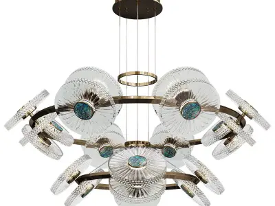 ROSEMARY chandelier made of glass and brass Low-poly 3D model