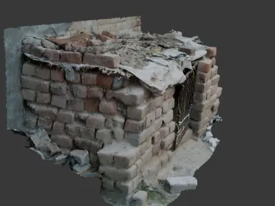 Rustic Brick Structure 3D Model  Low-poly 3D model