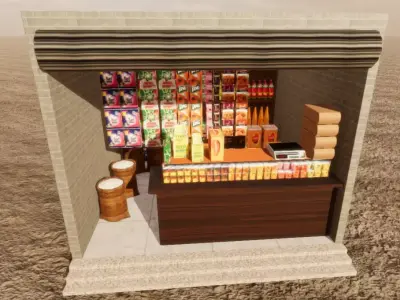 General Store Shop Low-poly 3D model