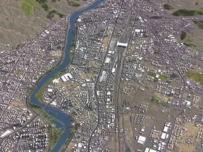 Lanzhou - 3D City Model Low-poly 3D model