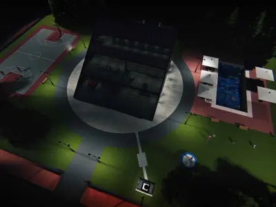 Tesla solar roof rotating glass villa 3D model