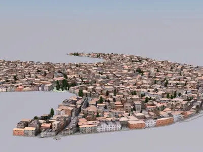  Venice-Like Italian City Town LOWPOLY Low-poly 3D model