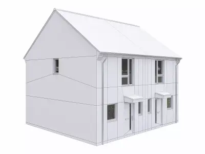 Neighborhood Houses P16 Low-poly 3D model