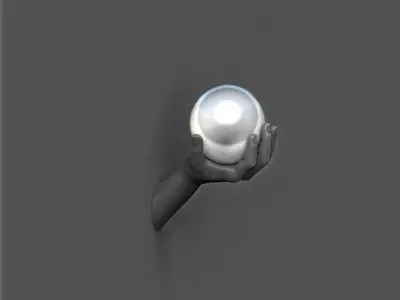 Modern Creative Hand Hold Ball Wall lamp 3D print model