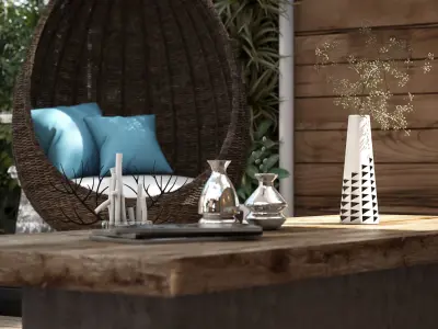 Villa garden landscape - 3D model 3D model